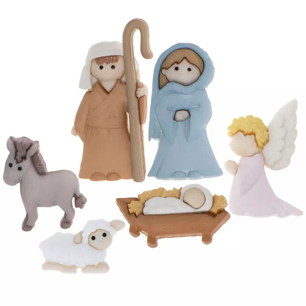 HL  Christmas Craft Supply - Nativity Button Embellishments 6pc