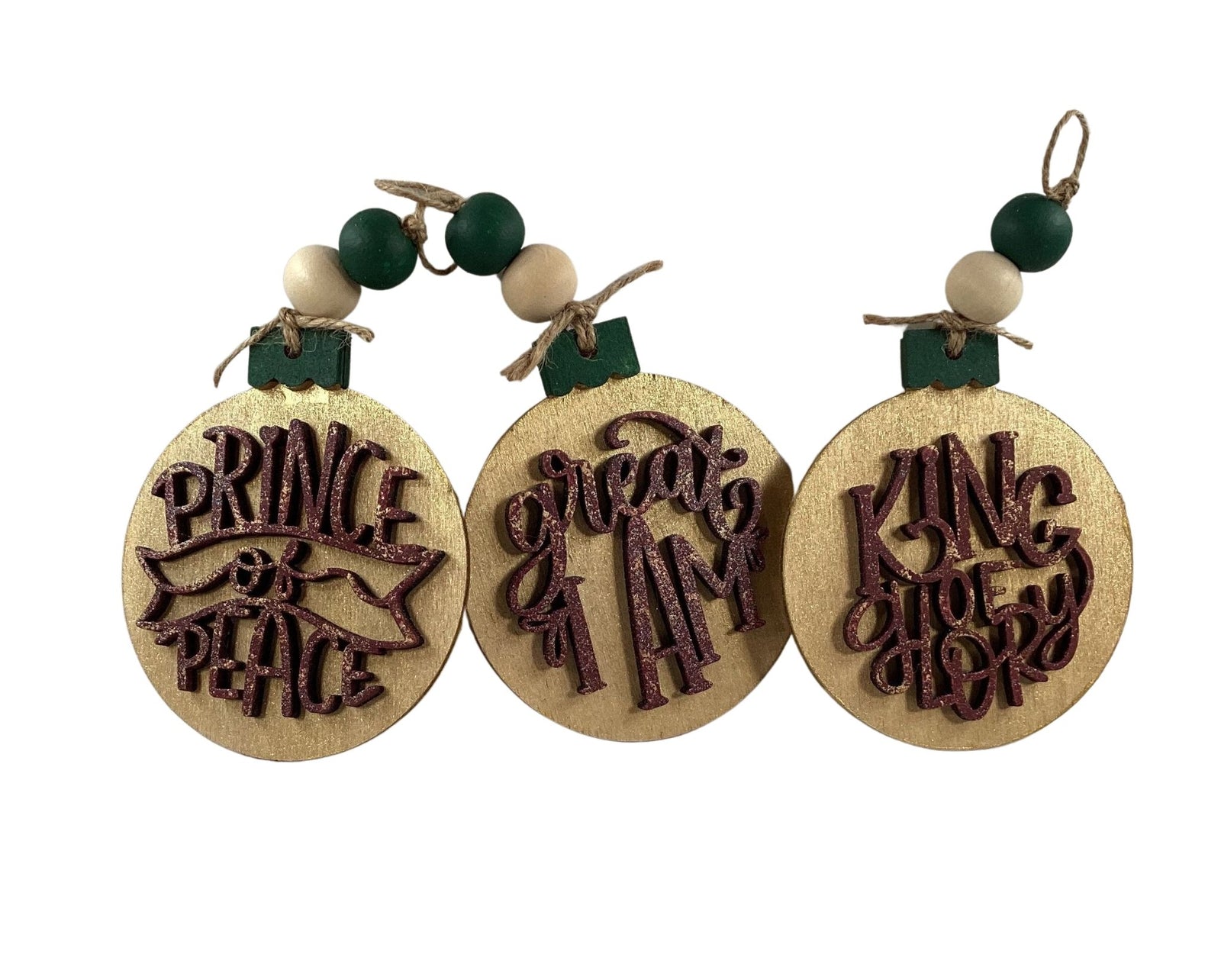 AGD Christmas Decor -  Names of God Advent Layered Wood Ornaments 8pc
