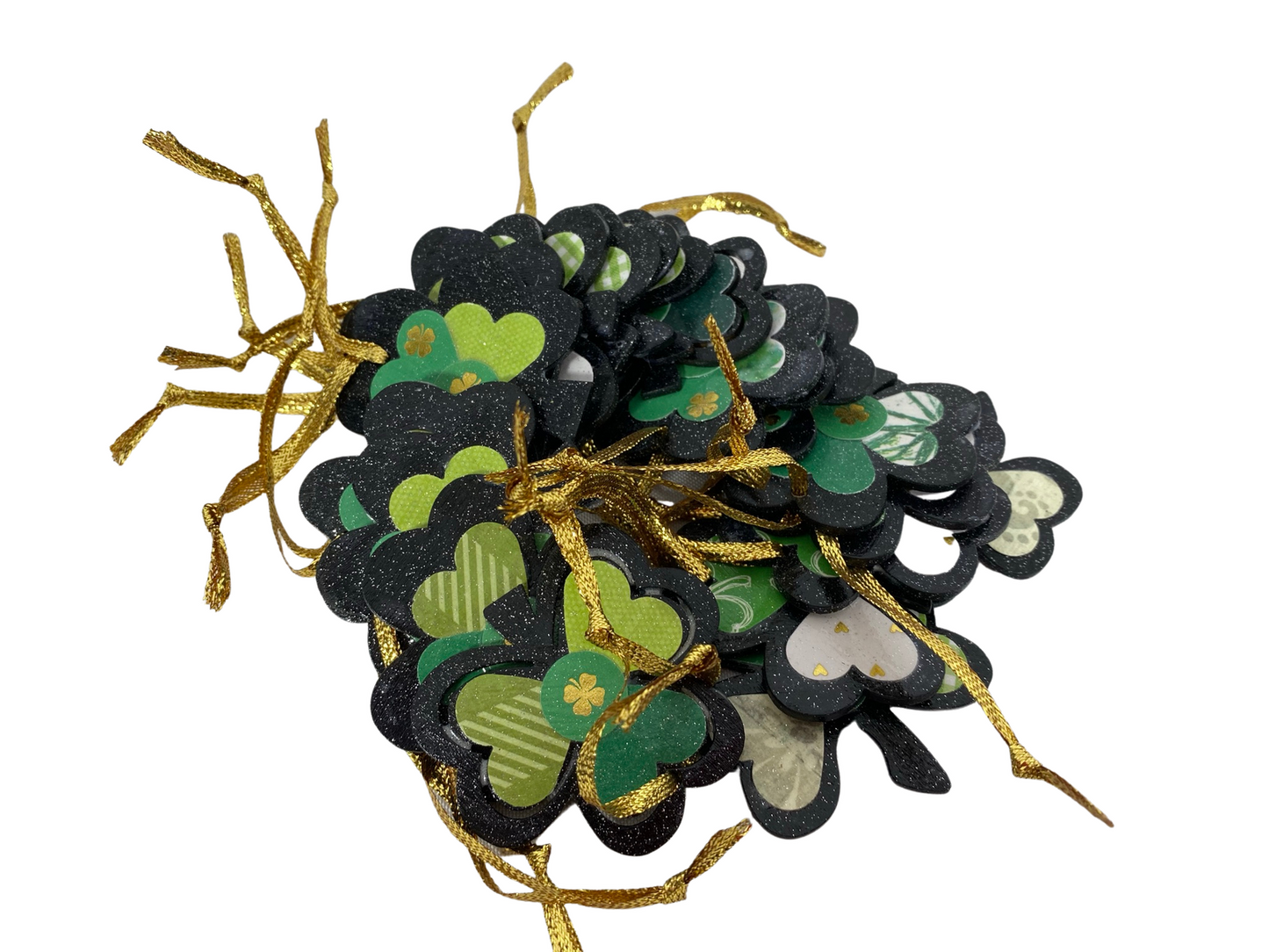 AGD St Patricks Decor - Modern Prim Shamrock Ornaments 20pc