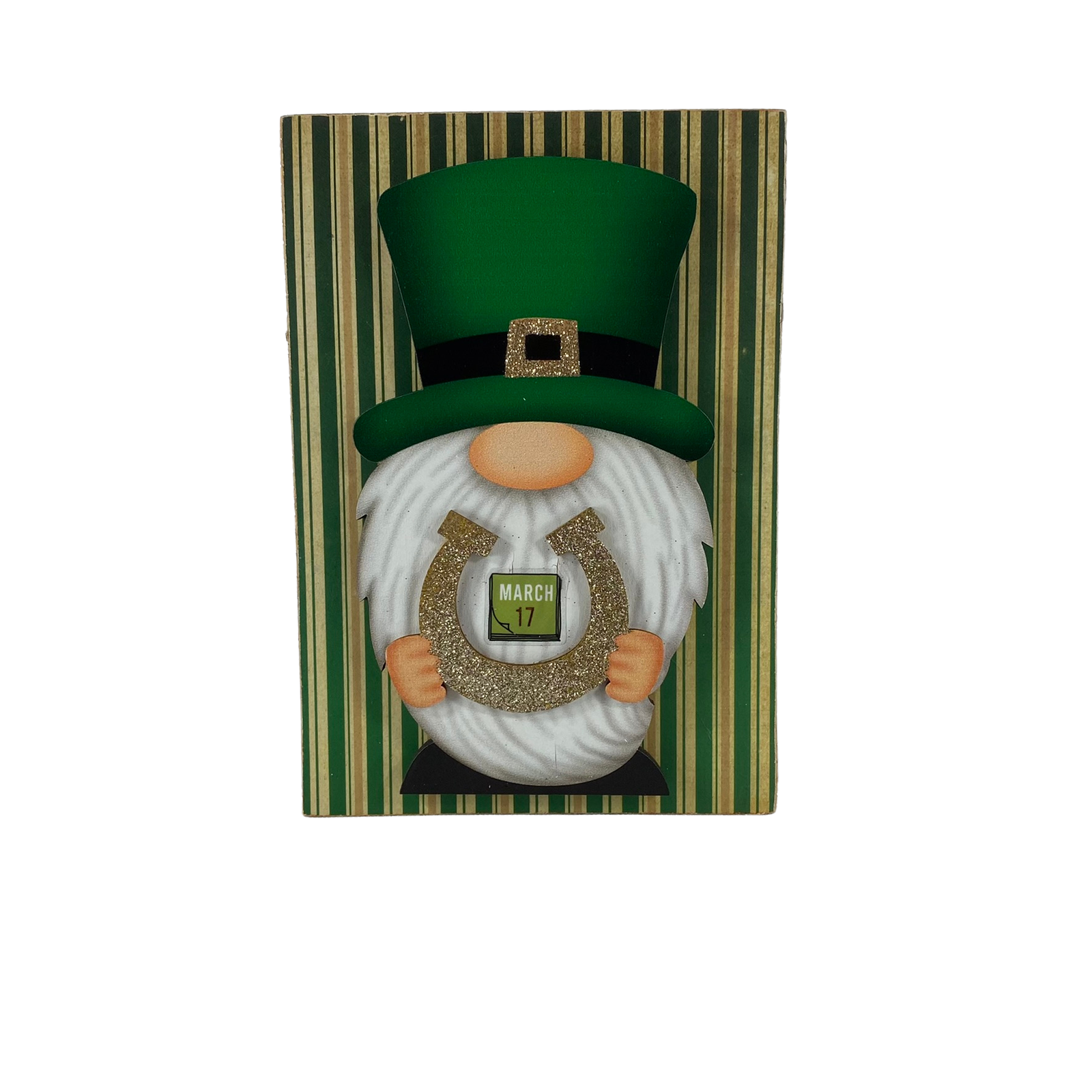 AGD St Patricks Decor- Chase Rainbows Gnome Reversible Block Sign