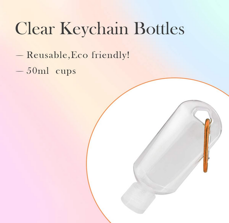 Travel Plastic Clear Keychain Refillable Bottle 10pc