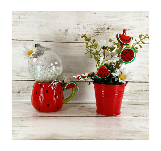 AGD Summer Decor - Watermelon Theme Espresso Cup Shaker 2pc Set