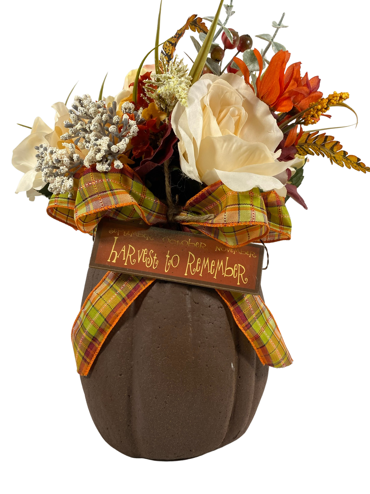 AGD Fall Decor - Harvest to Remember Pumpkin Floral Centerpiece