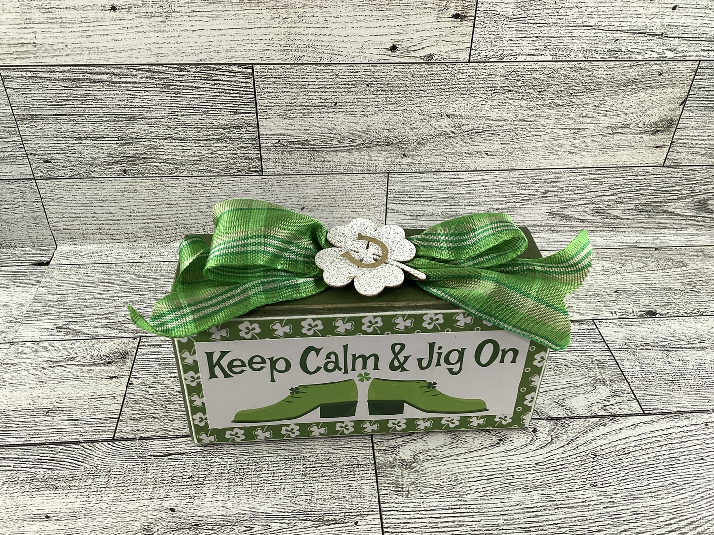AGD St Patrick's Decor - Keep Calm Jigs On Leprechaun Boots Small Sign