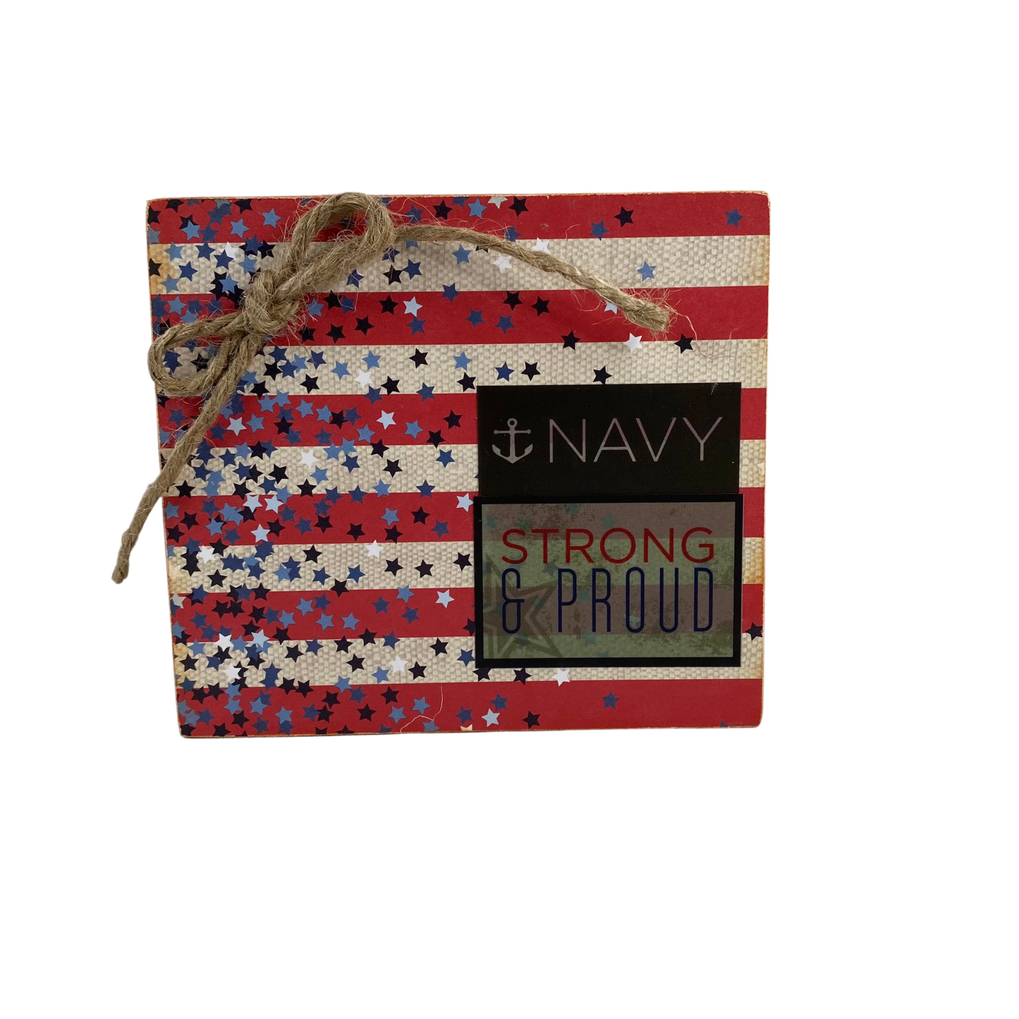 AGD Patriotic Decor - Hero Patriot Veteran Navy Double-Sided Box Sign