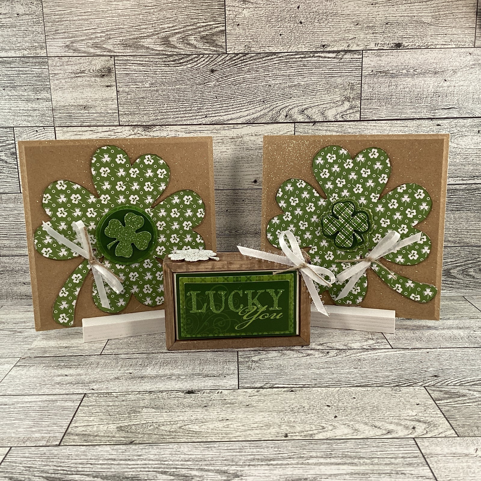 AGD St Patrick's Decor - Lucky You Irish Shamrock Clover Signs 3pc Set