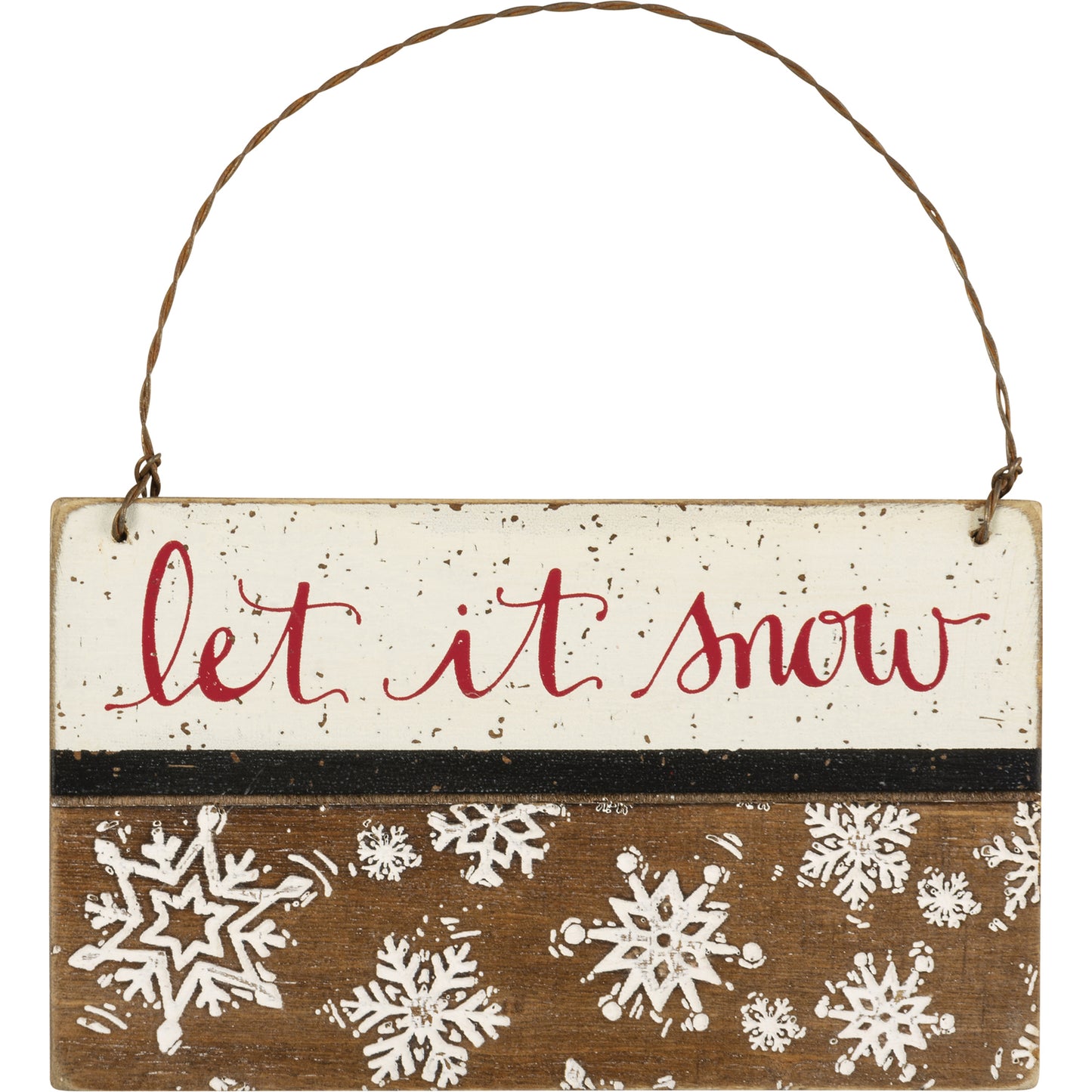 PBK Christmas Decor - Let It Snow Debossed Small Ornament Sign