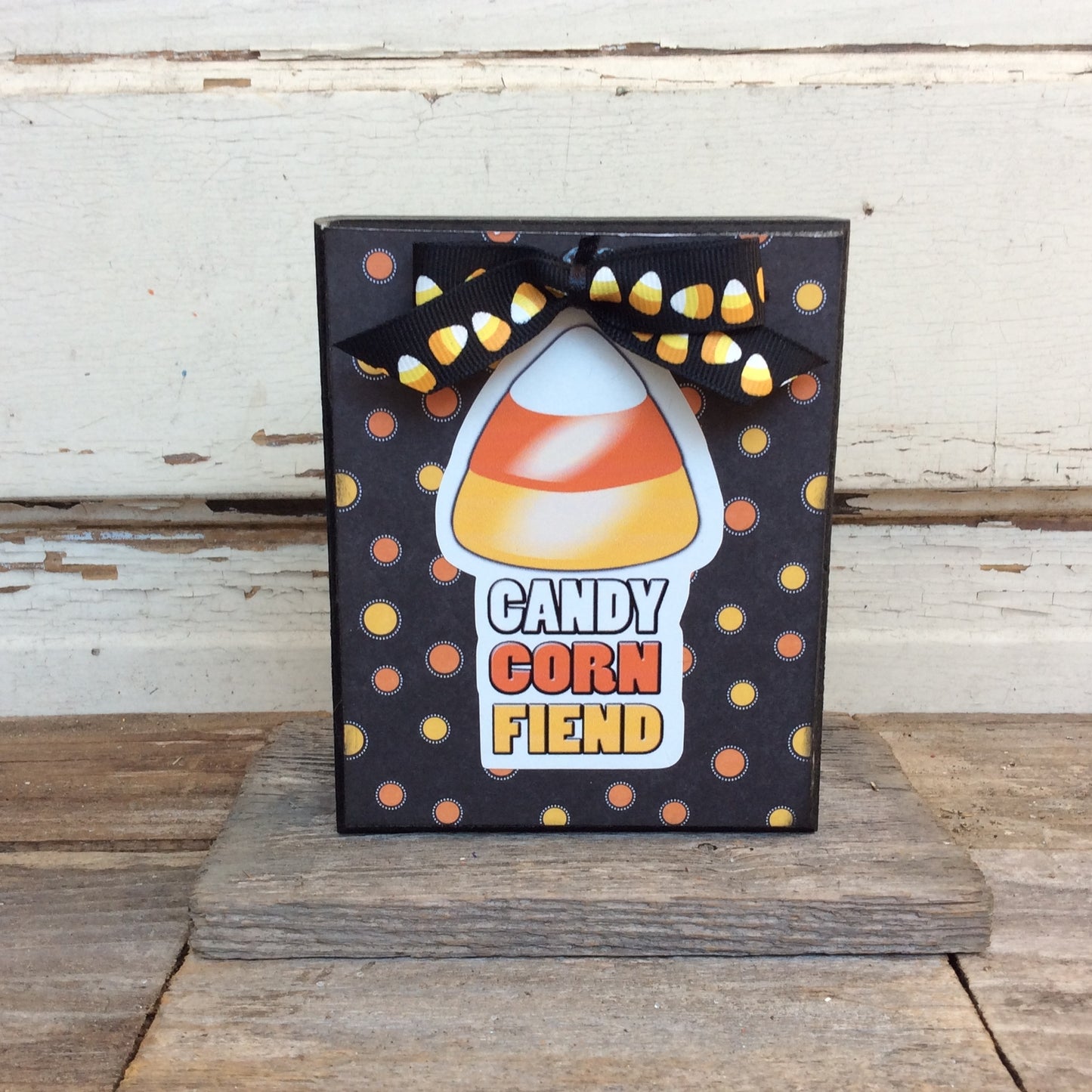 AGD Halloween Decor - Candy Corn Fiend Box Sign