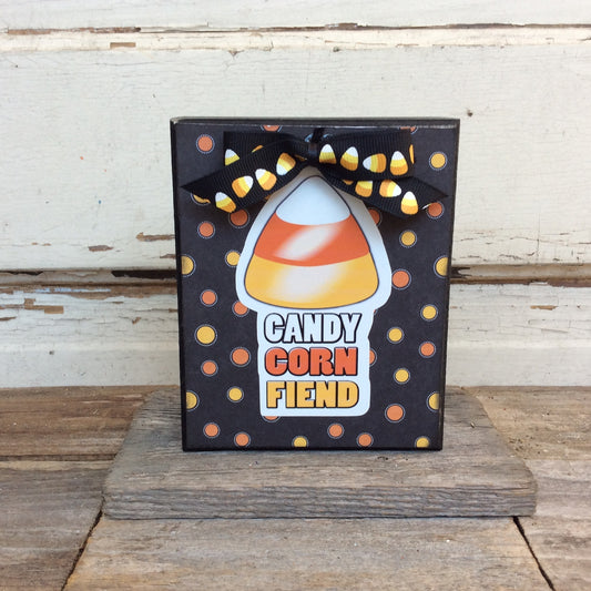 AGD Halloween Decor - Candy Corn Fiend Box Sign