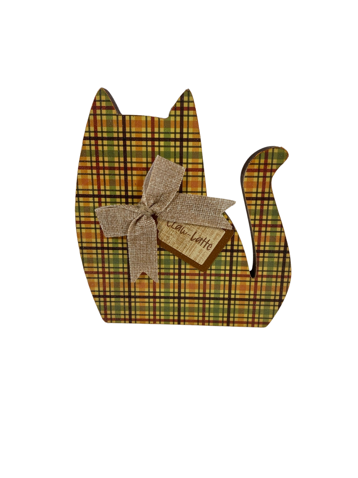 AGD  Fall Decor -Pup-kin Spice Claw Latte Wood Cat Dog 2pc Set