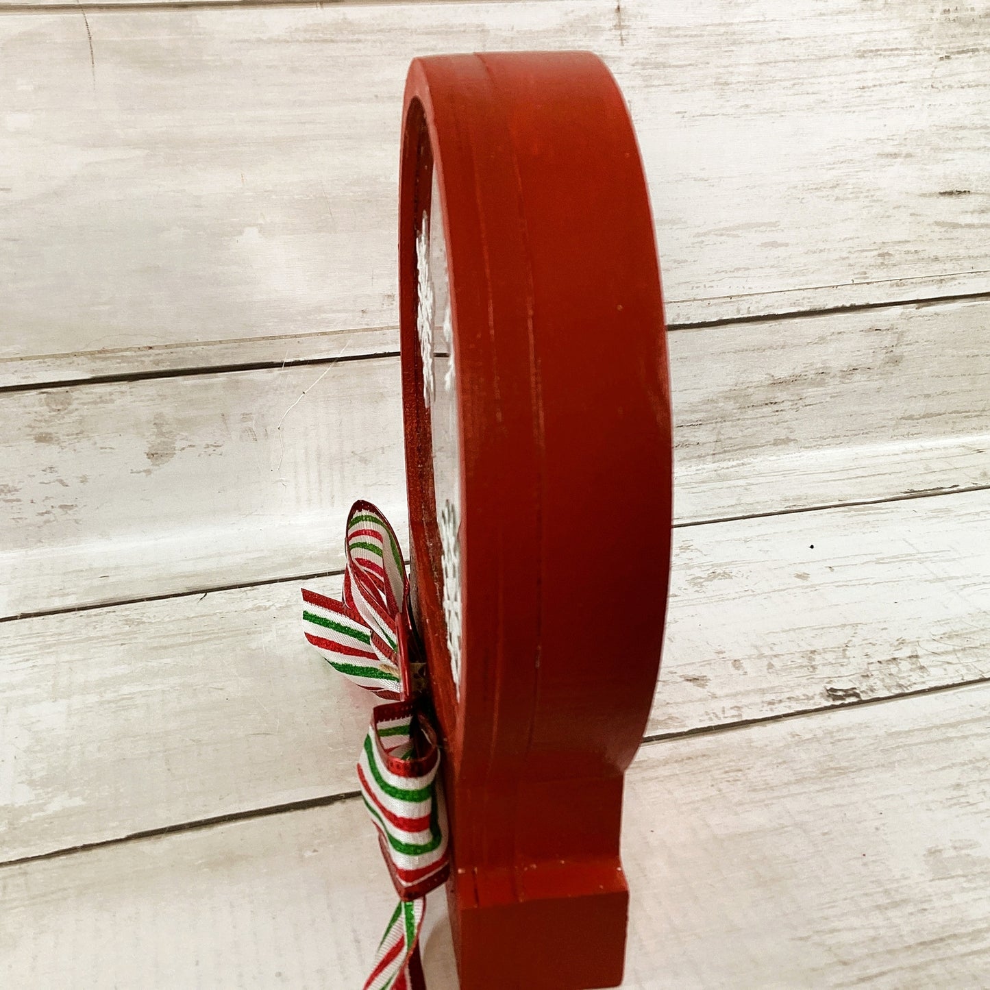 AGD Christmas Decor - Season Greetings Snow Globe Chunky Wood Shaker