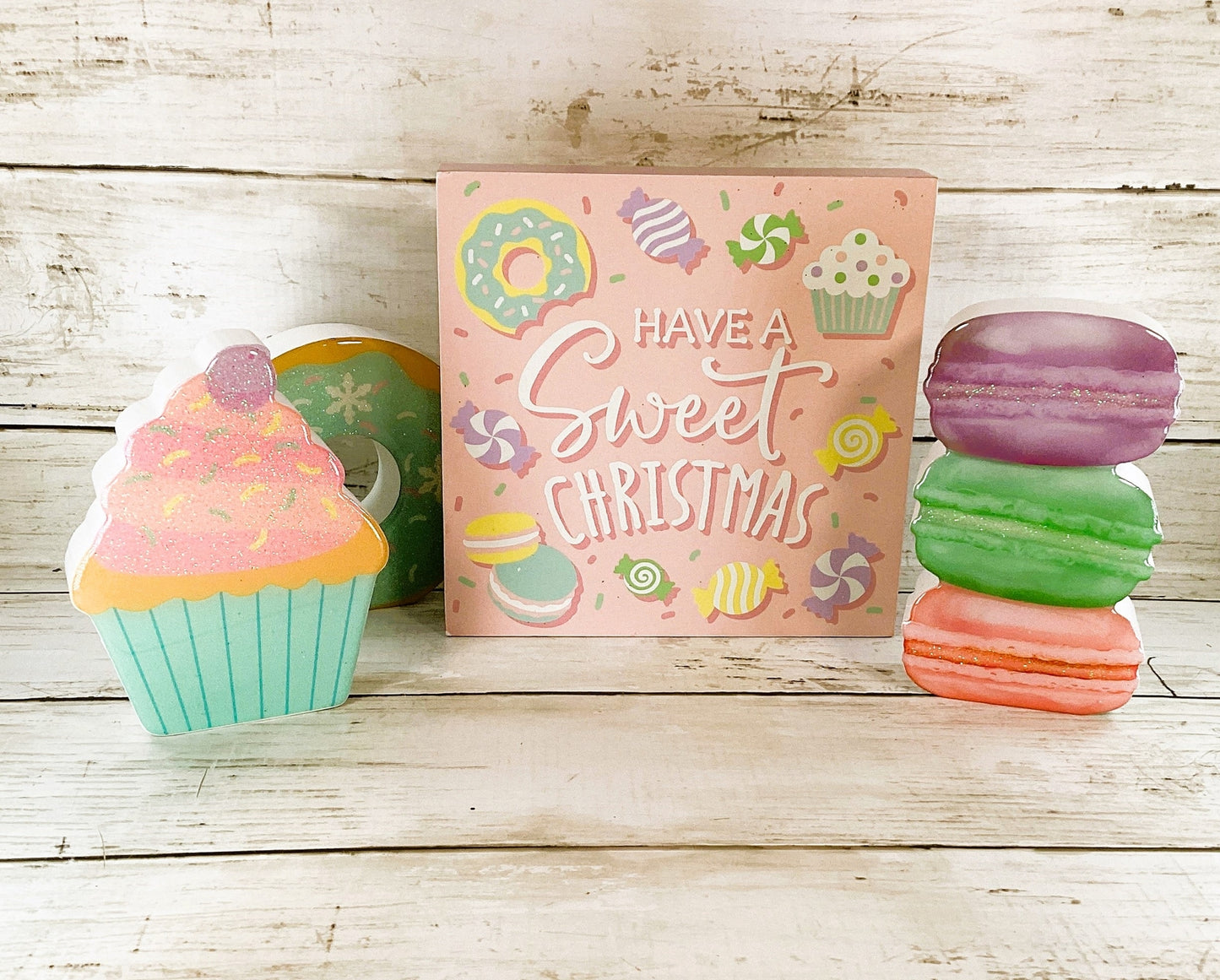 HL Christmas Decor - Pastel Wood Acrylic Sweet Pink Faux Food