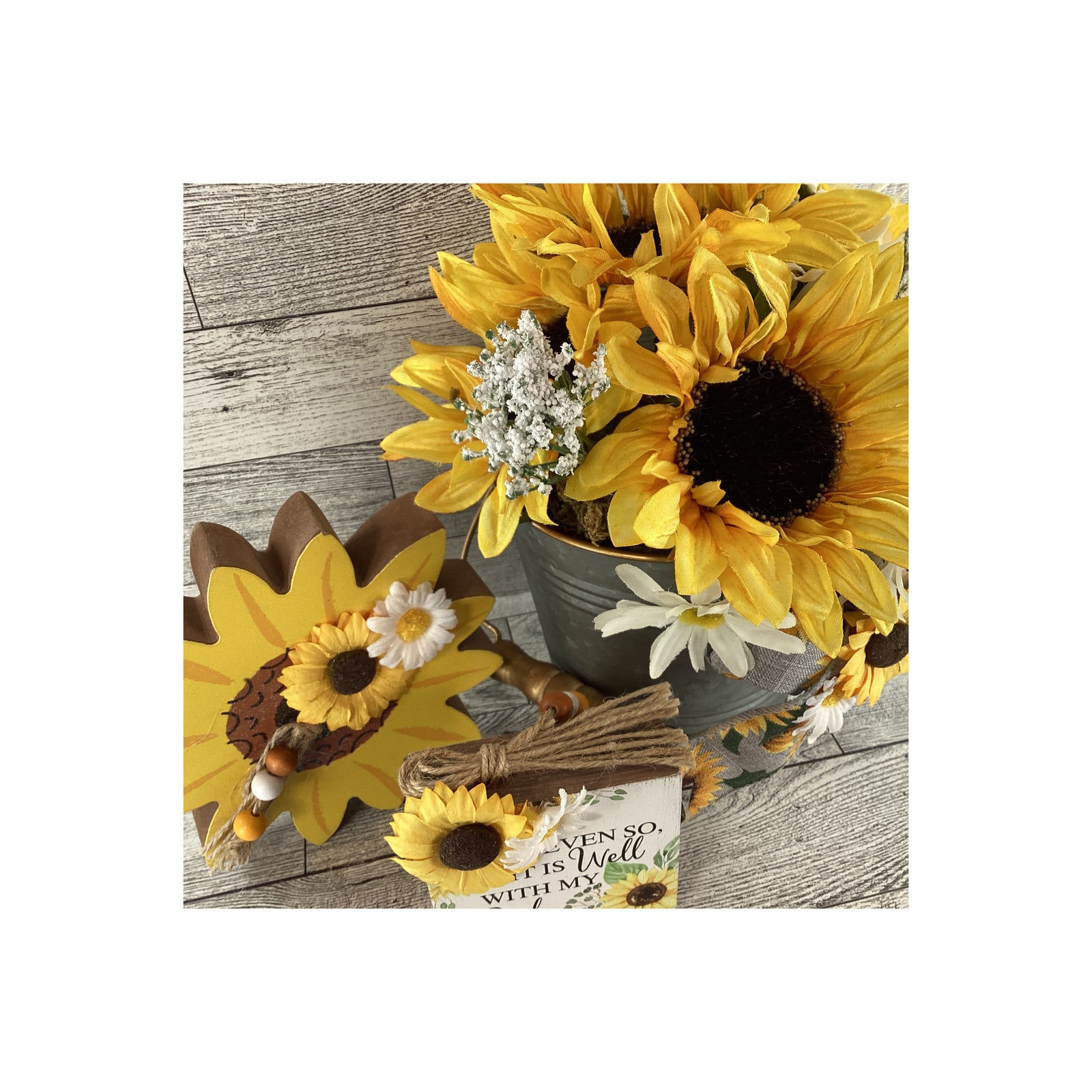 AGD Spring Decor - Well with My Soul Summer Sunflower Theme Decor 3pc