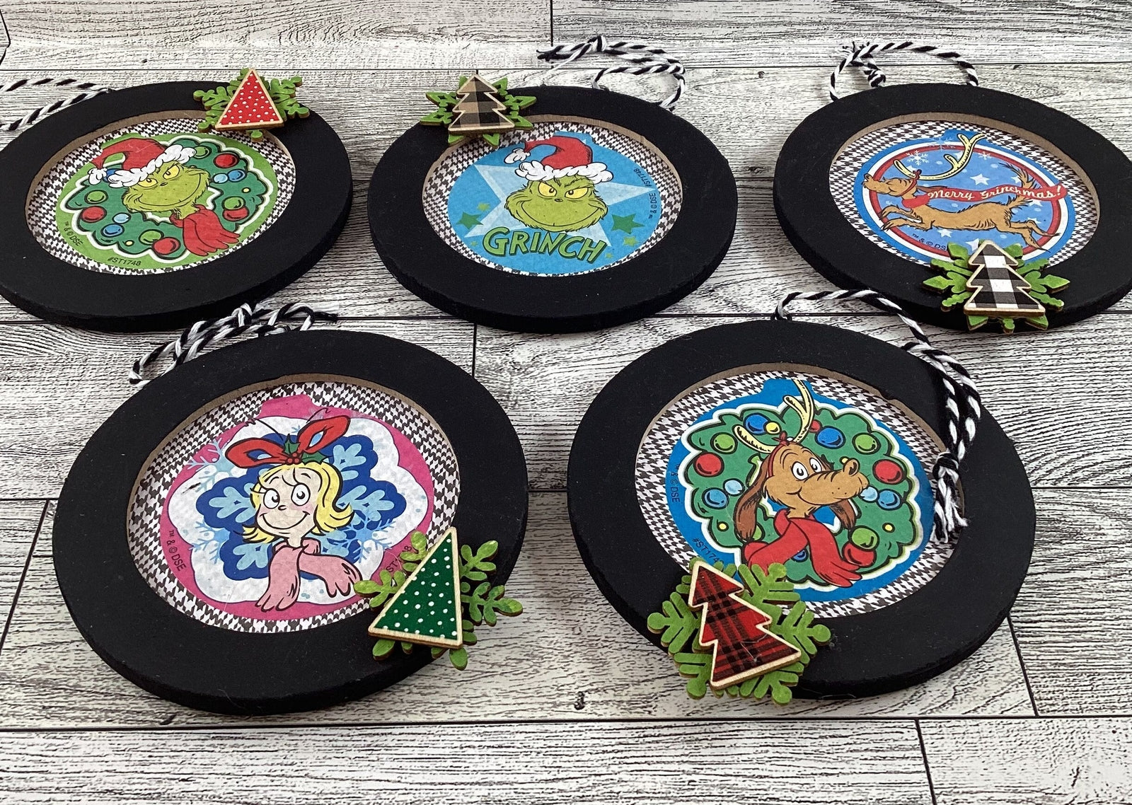 AGD Christmas Decor -  Whimsy Green Ornaments 5pc Set