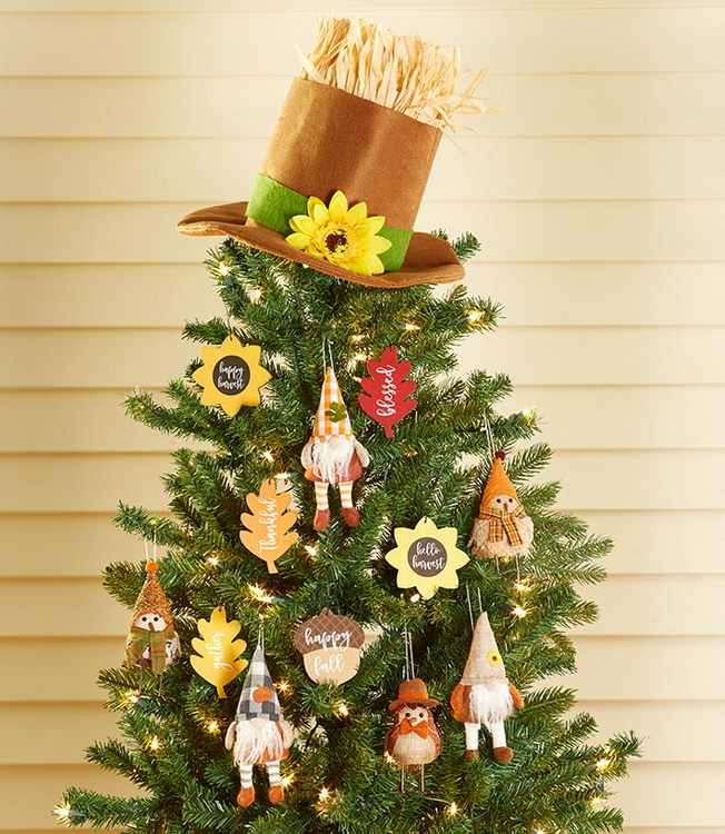 LC Fall Decor - Harvest Autumn Plaid Gnome Ornaments 3pc Set