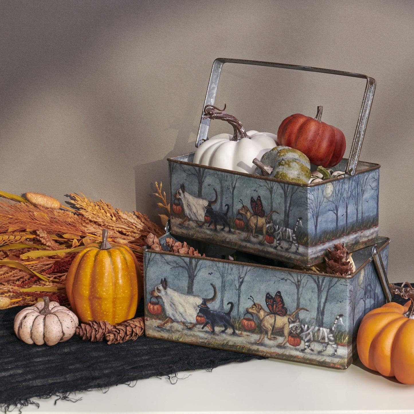 PBK Halloween Decor - Pet Costume Parade Candy Bucket Set 2pc