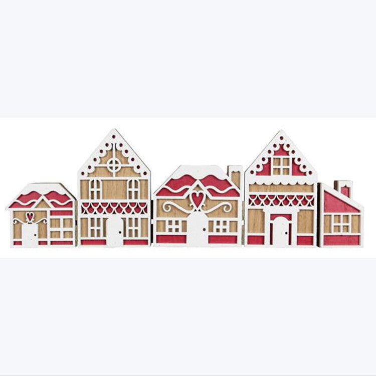 YI Christmas Decor - Cookie Cocoa Gingerbread Hinged Village Display