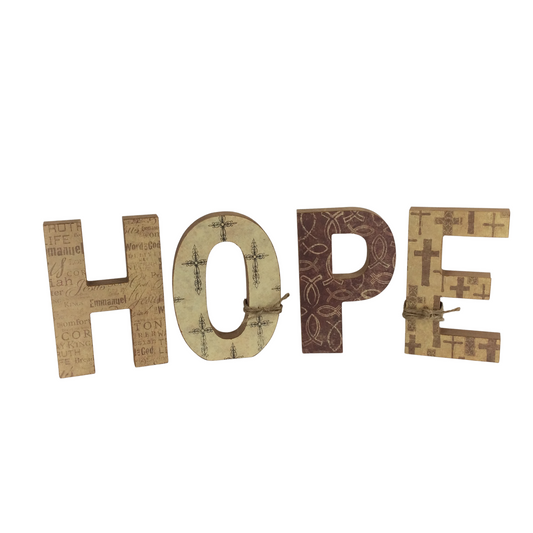AGD Home Decor - Cross Faith-Base Chunky HOPE Letters Display