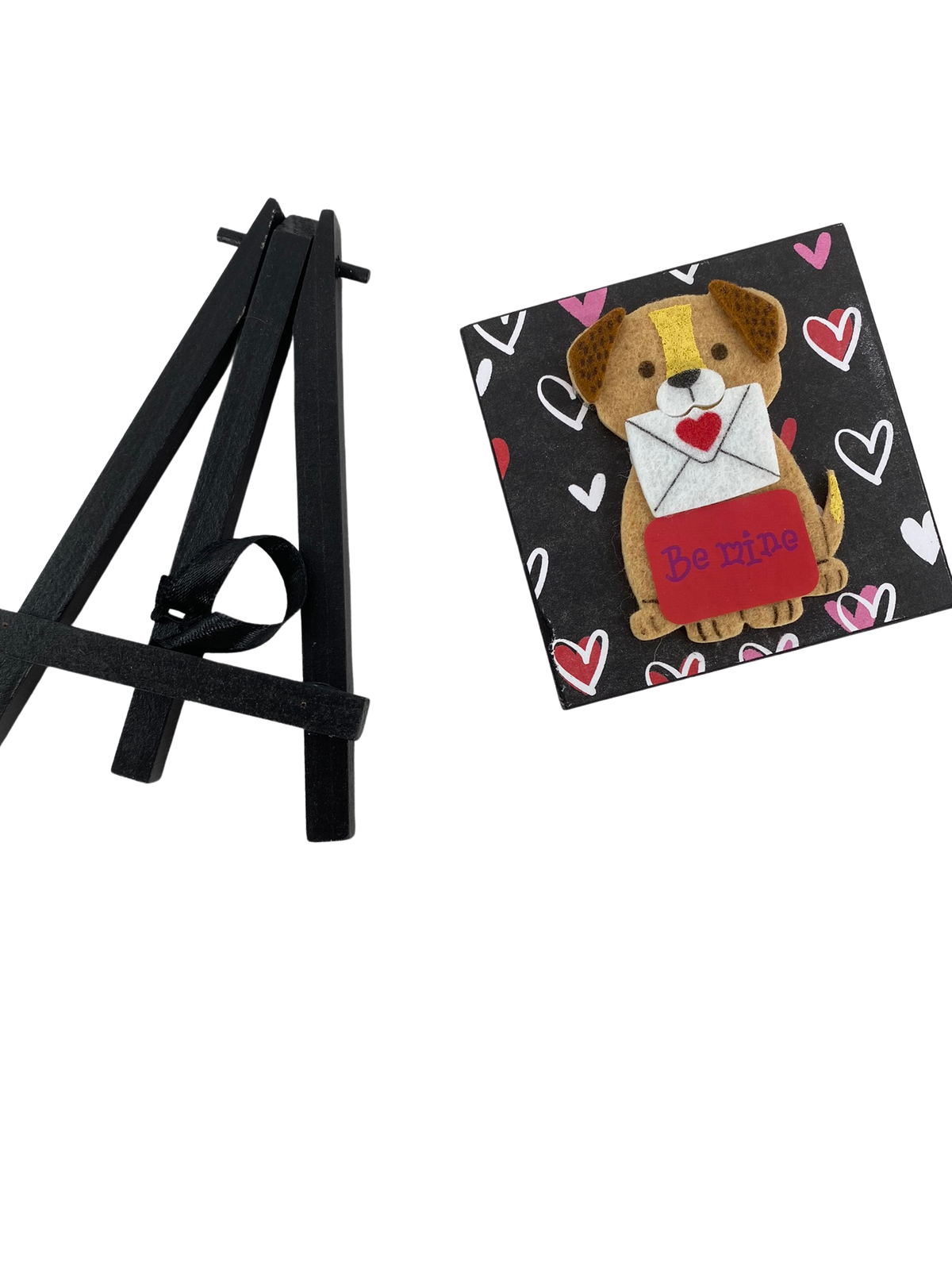 AGD Valentines Decor - Be Mine Puppy Dog Mini Easel Sign