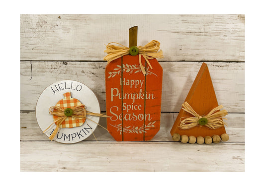 AGD Fall Decor - Hello Pumpkin Pie Mason Jar 3pc Set