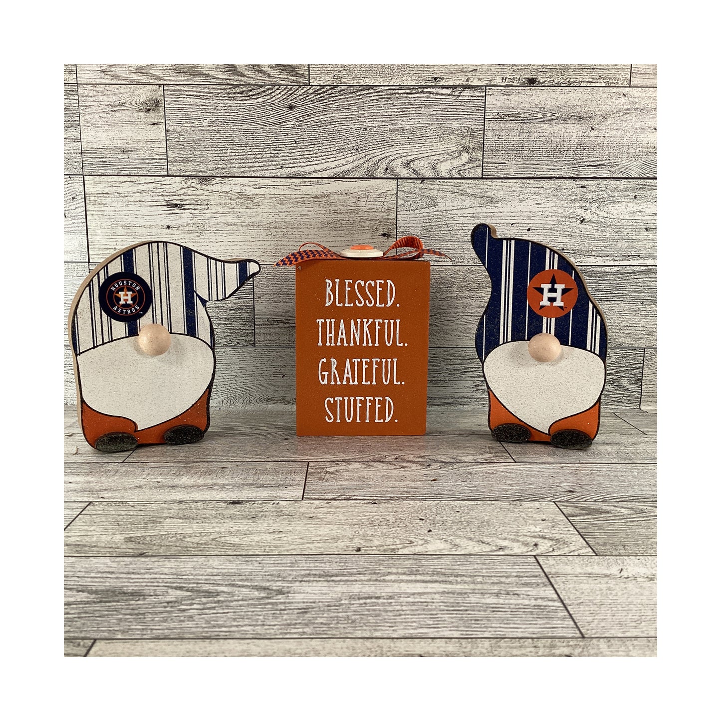 AGD Fall Decor -  Fall Baseball Gnomes Pumpkins Sign 5pc Set