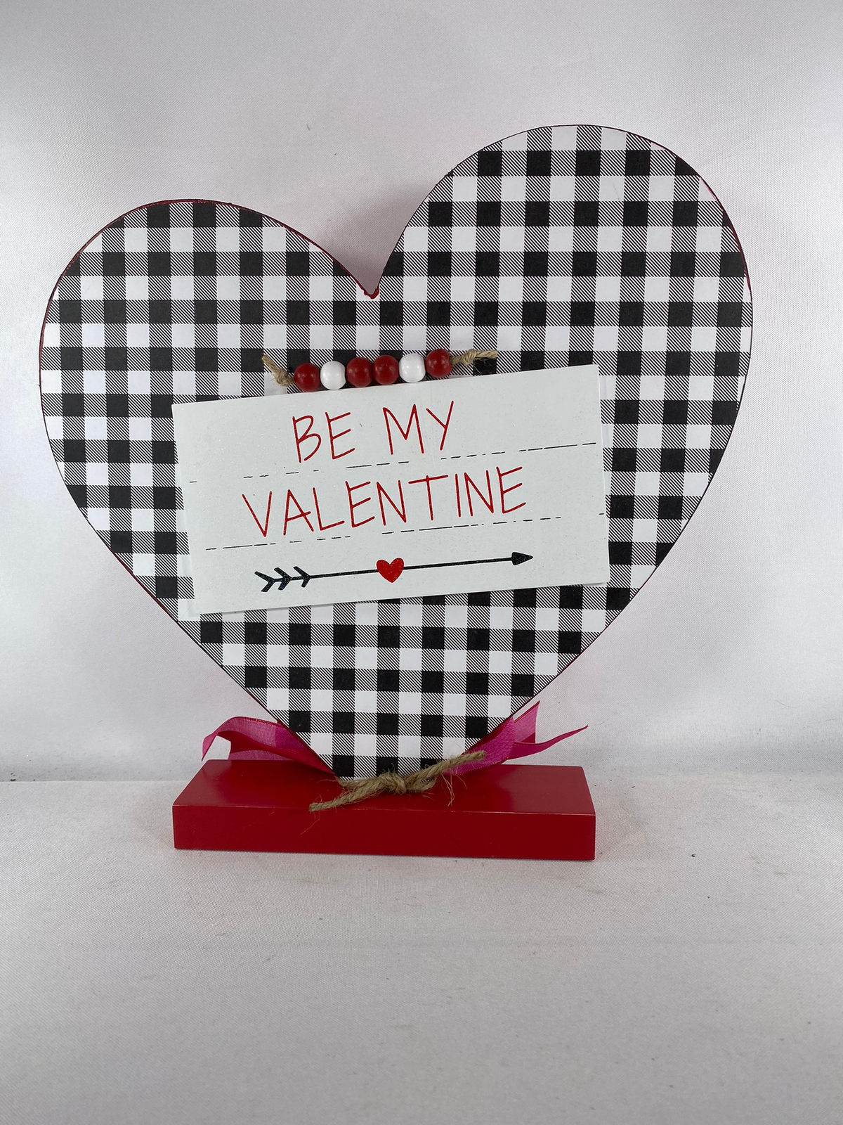 AGD Valentines Decor - Be My Valentine I Love You Reversible Wood Heart