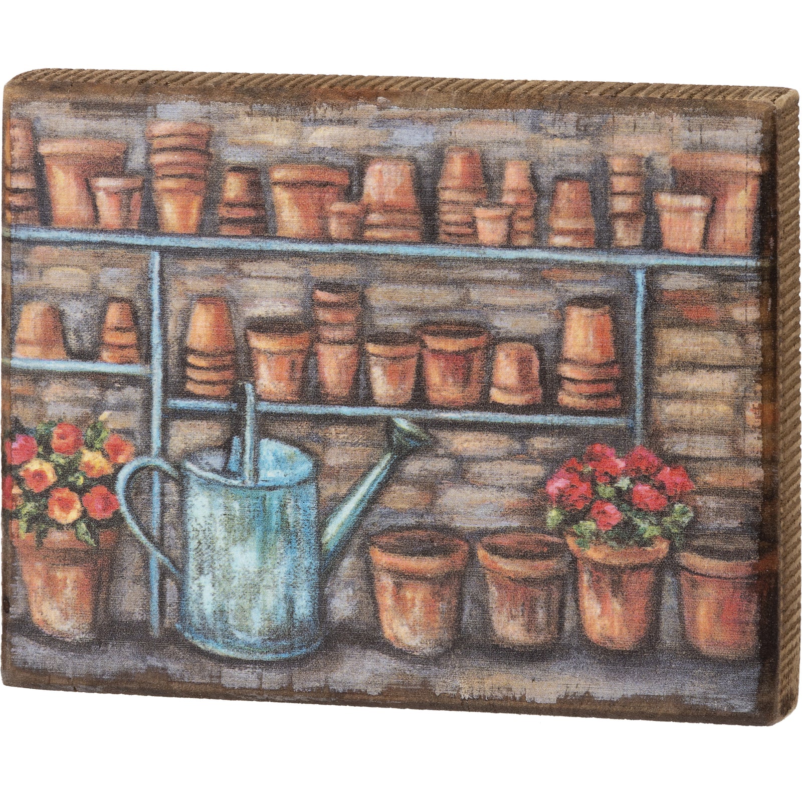 PBK Spring Home Decor - Plant Lady Clay Pot Garden Block Sign