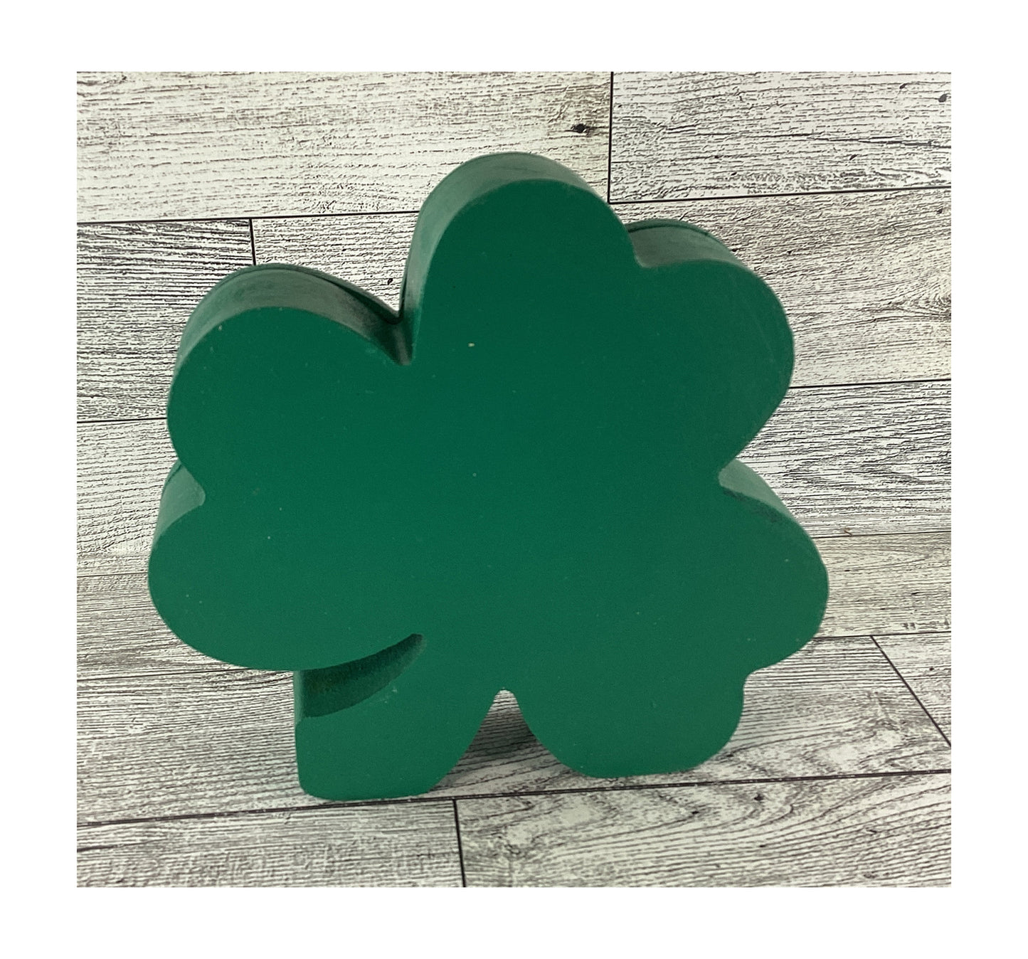 AGD Saint Patrick Decor -  Chunky Wood Shamrock Sitter