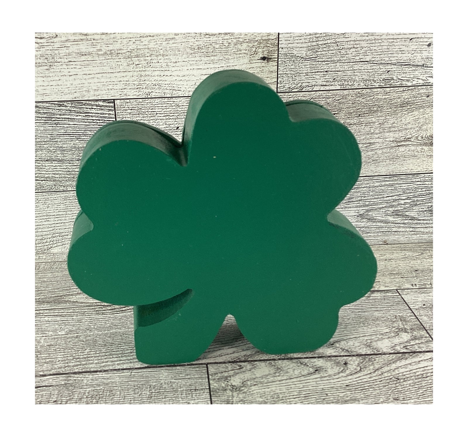 AGD Saint Patrick Decor -  Chunky Wood Shamrock Sitter