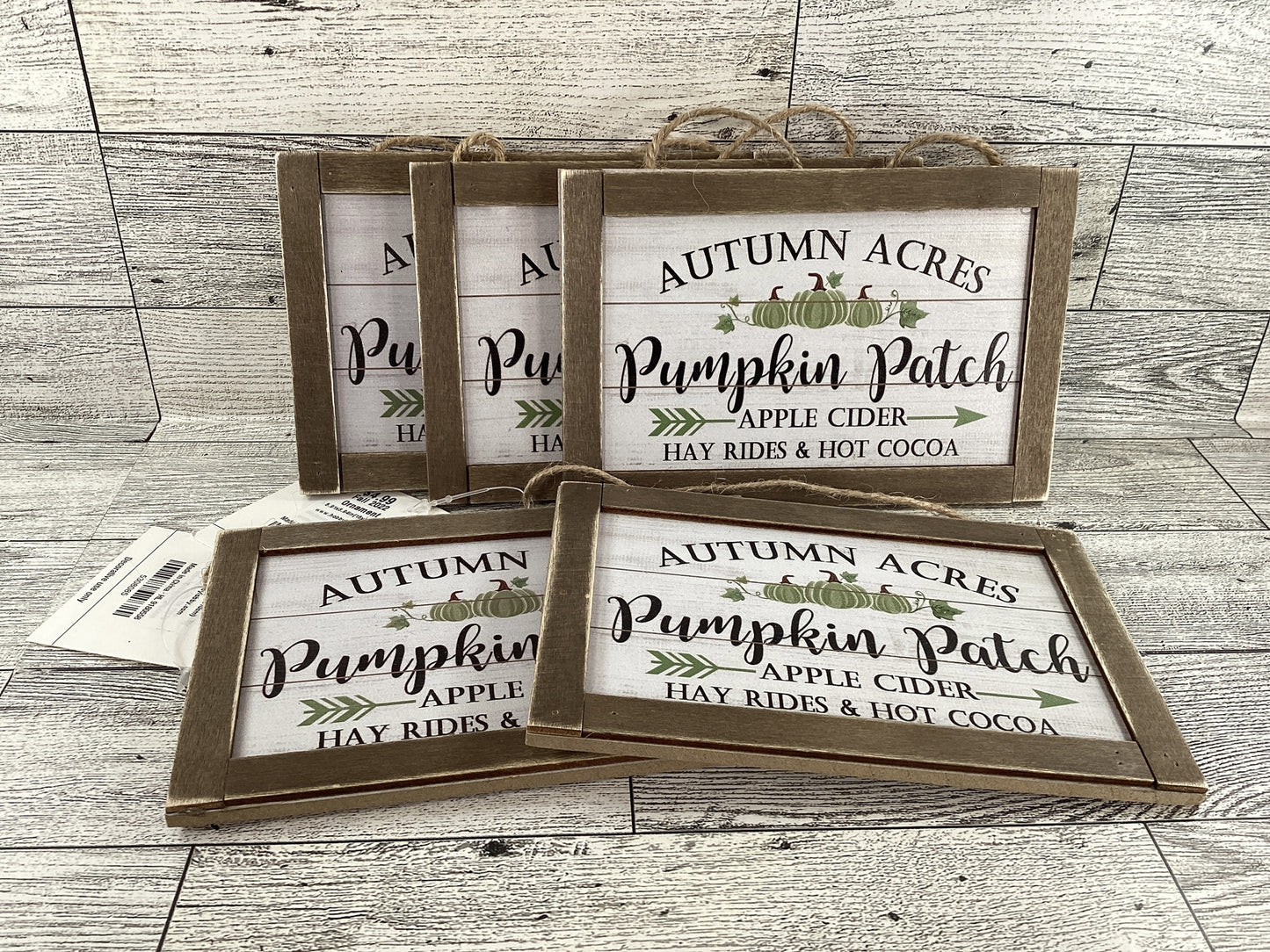 HL Fall Craft Supply - Autumn Acres Pumpkin Patch Small Sign Ornaments 5pc