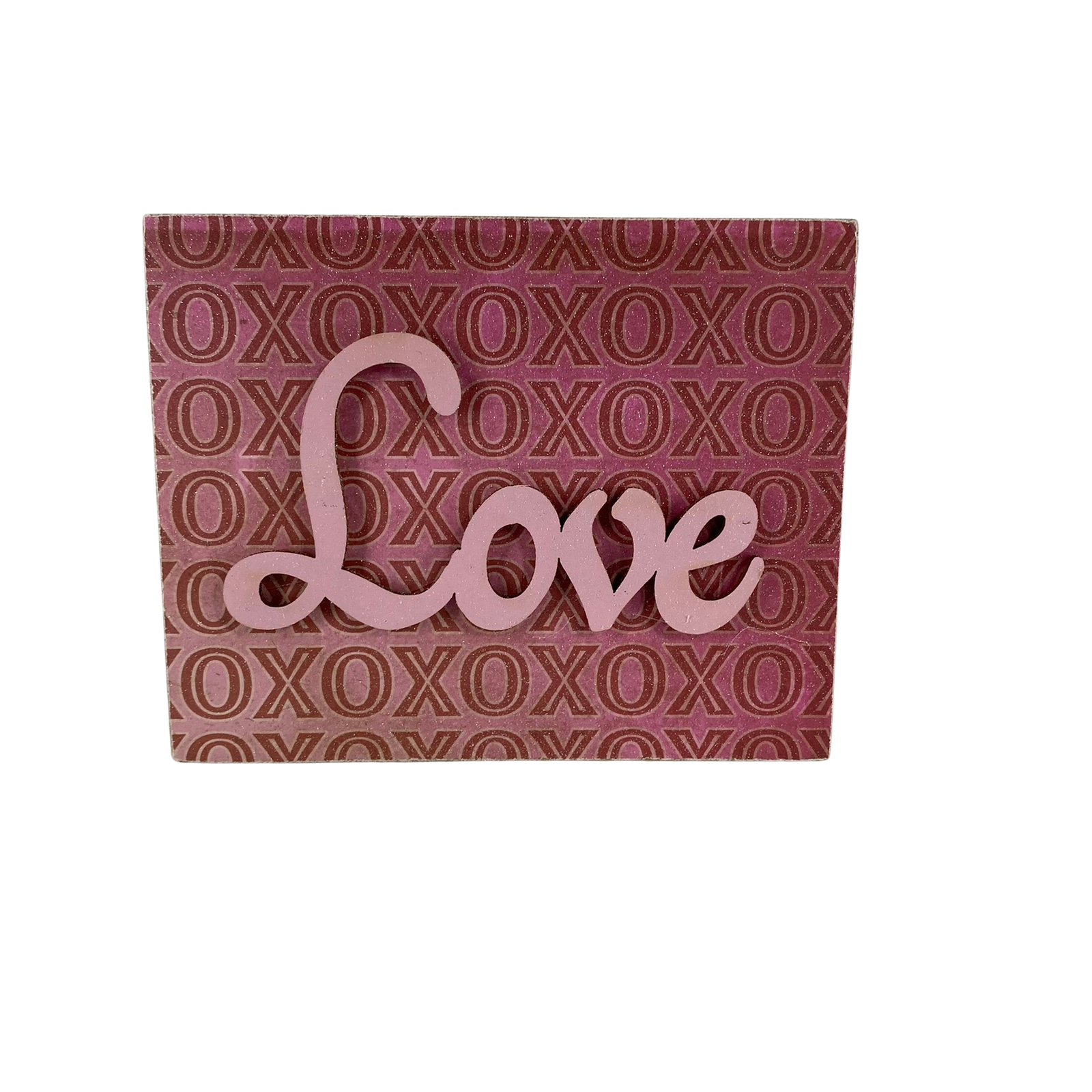 AGD Valentines Decor - Love & XOXO Reversible Block Sign