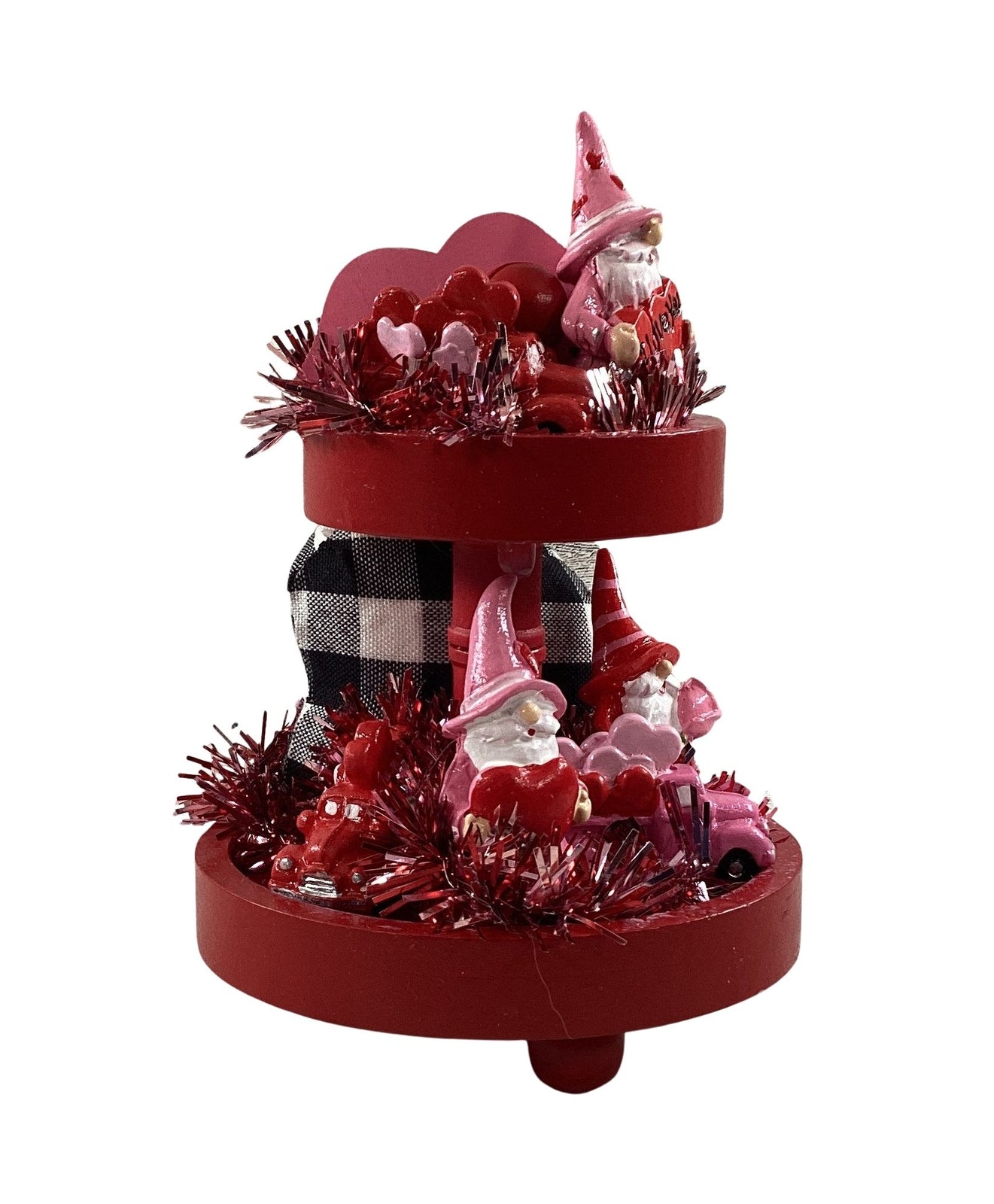 AGD Valentines Decor - Small Miniature Gnome Tier Tray Complete Display