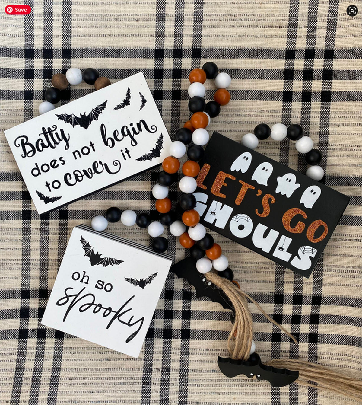 Collins Halloween Decor - Batty Does Not Cover It Block Sign