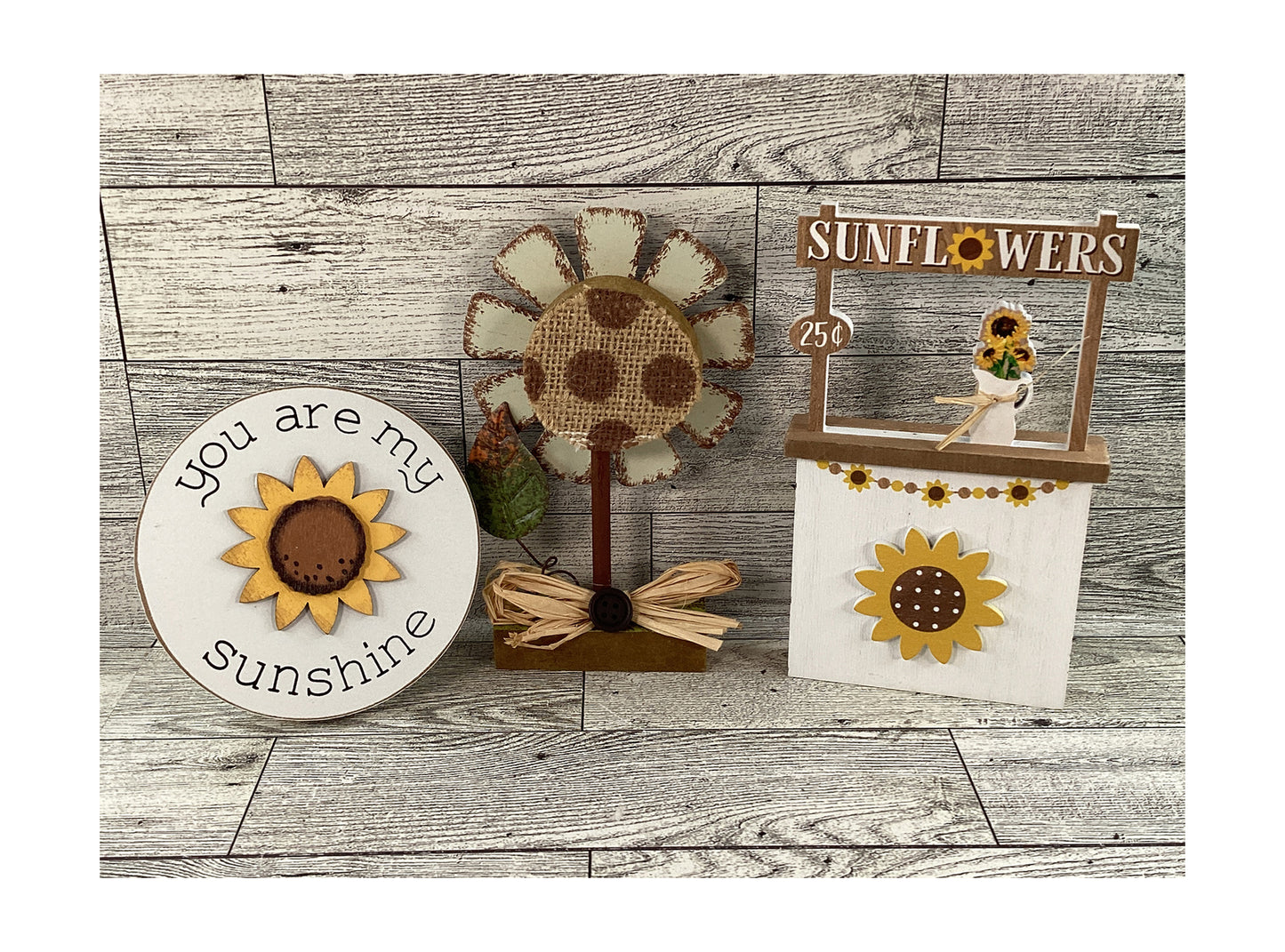 AGD Fall Decor -  Acorn Sunshine Sunflowers Booth Sign Tier Tray Set