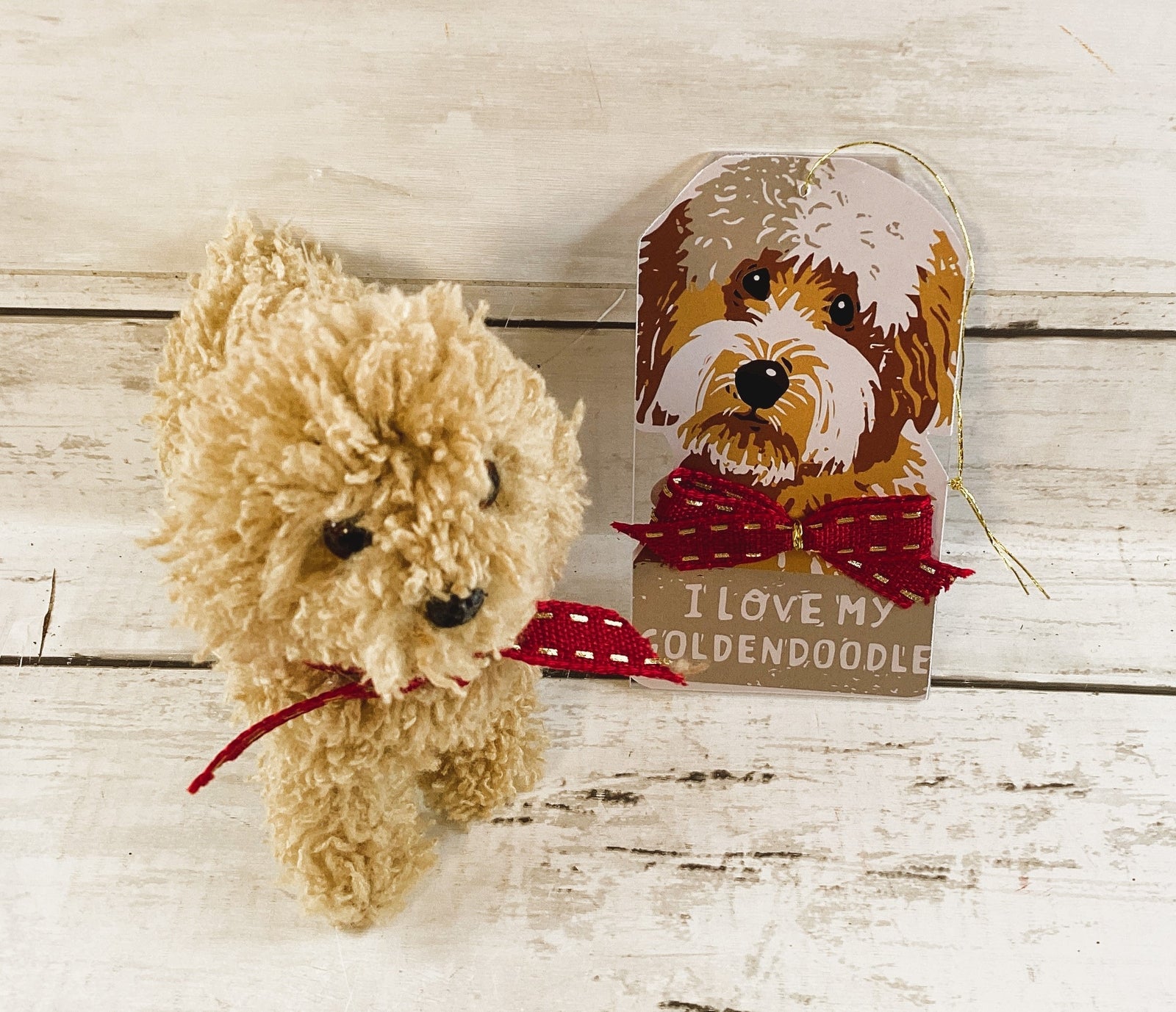 Christmas Decor - Goldendoodle Beige Dog Ornaments