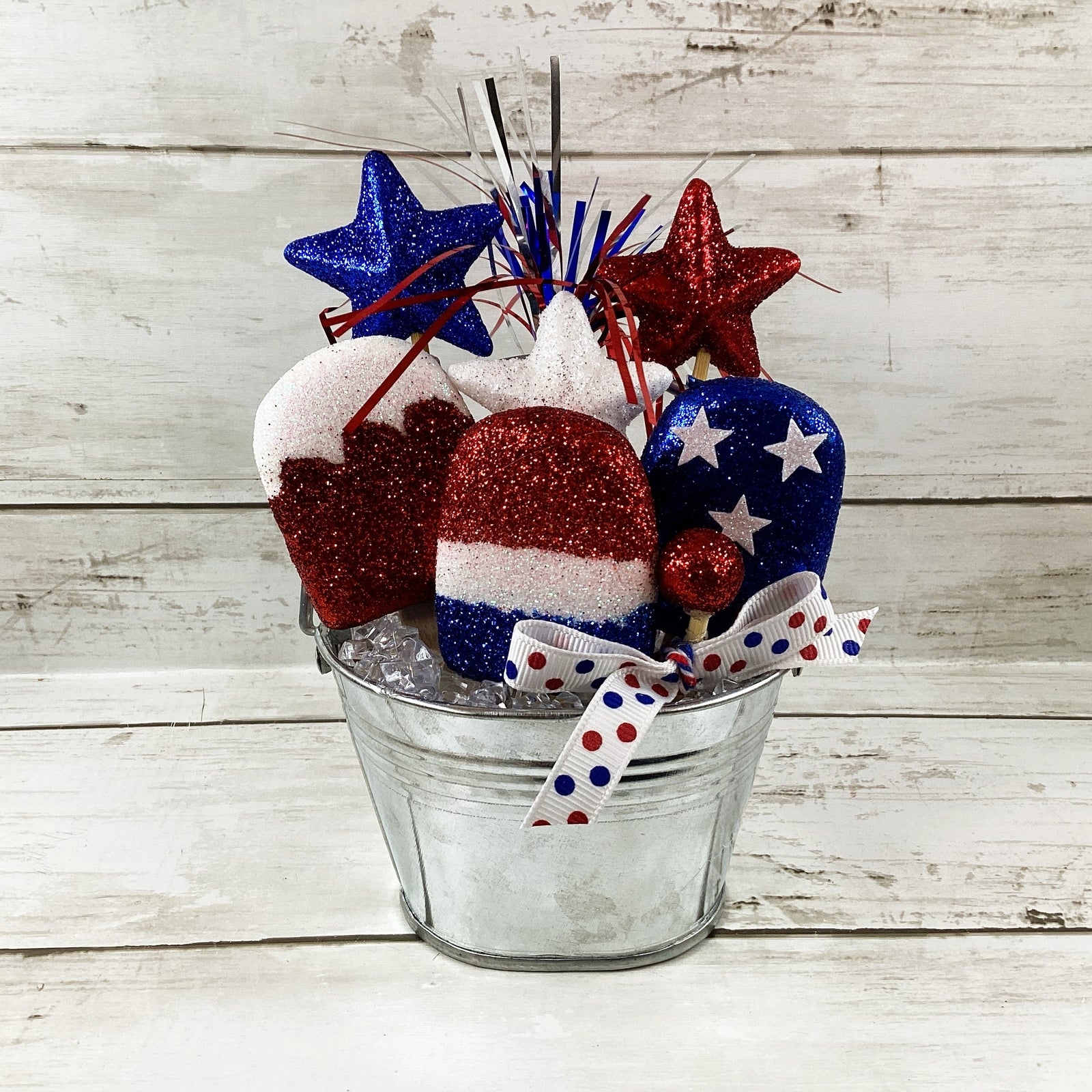 AGD Patriotic Decor - Faux Ice Cream Bars in Ice Tub Display