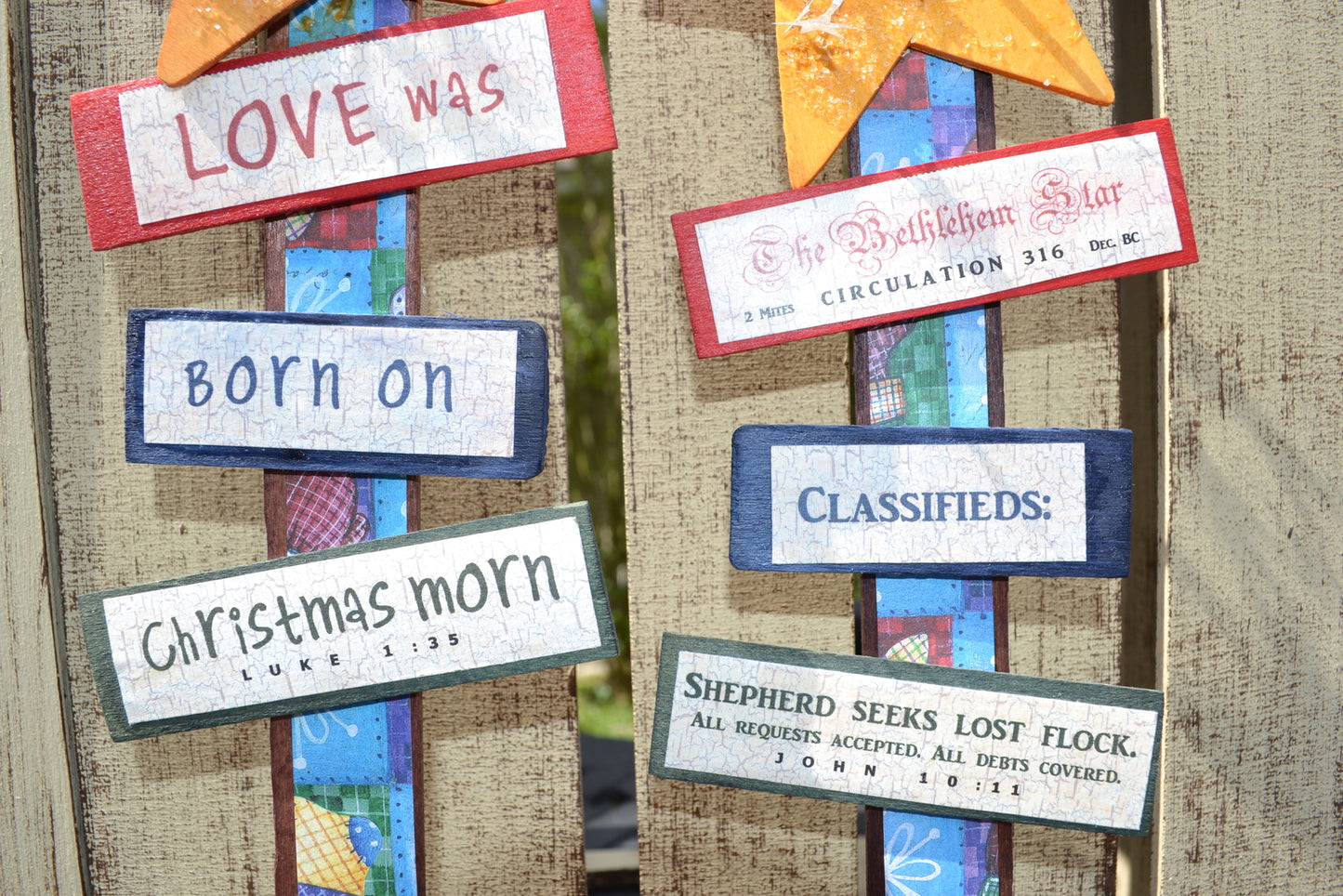  AGD CHRISTmas Decor - Prim Bethlehem Stable - PSP #3 2pc. Set