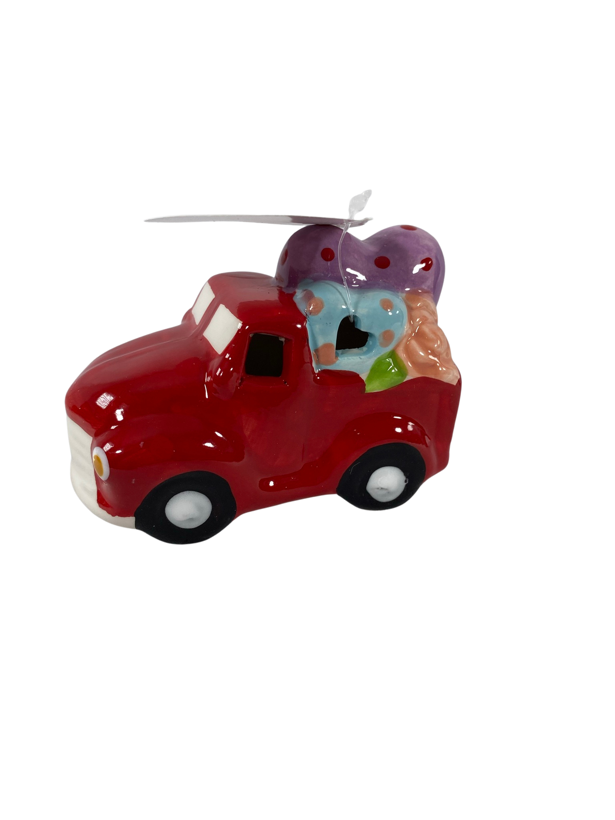 AGD Valentines Decor - Chunky Heart and Ceramic Light Up Truck 2pc
