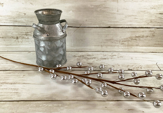 Darice Floral Supply - Metallic Silver Berry Floral Spray Pick 12pc Set