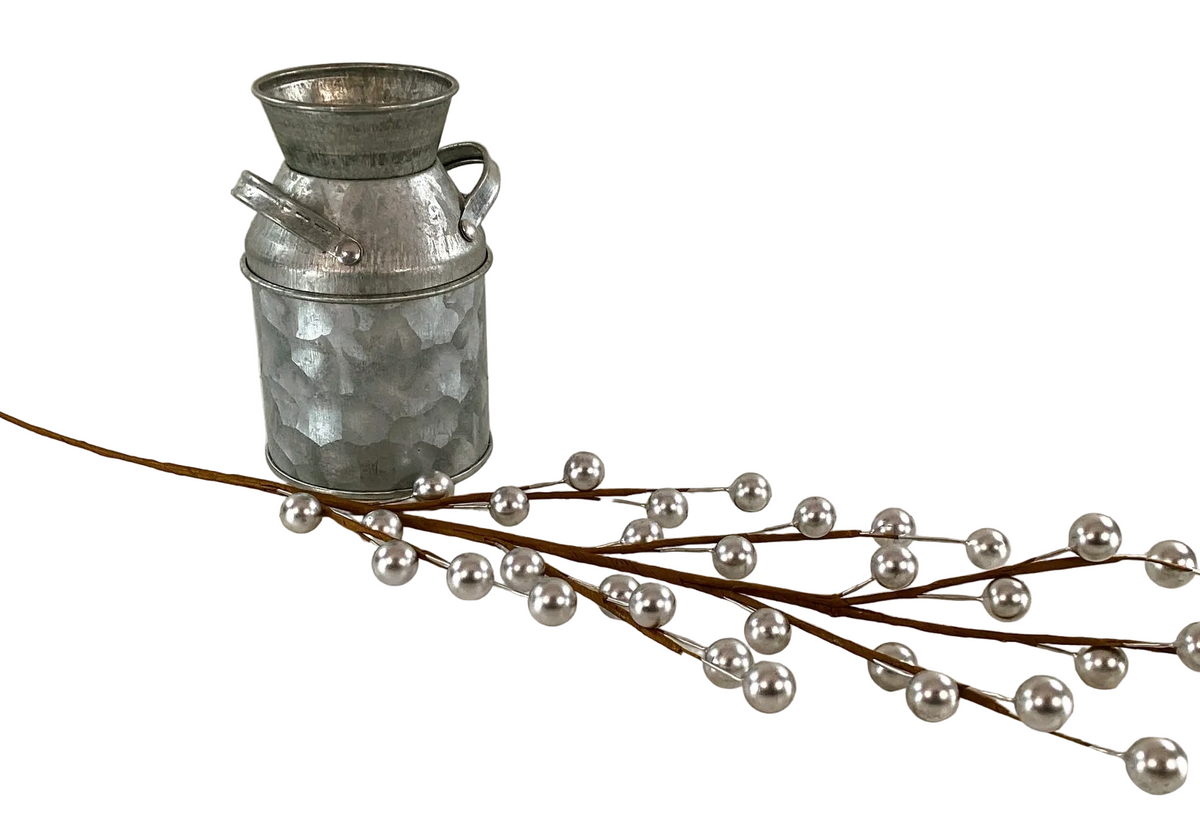 Darice Floral Supply - Metallic Silver Berry Floral Spray Pick 12pc Set