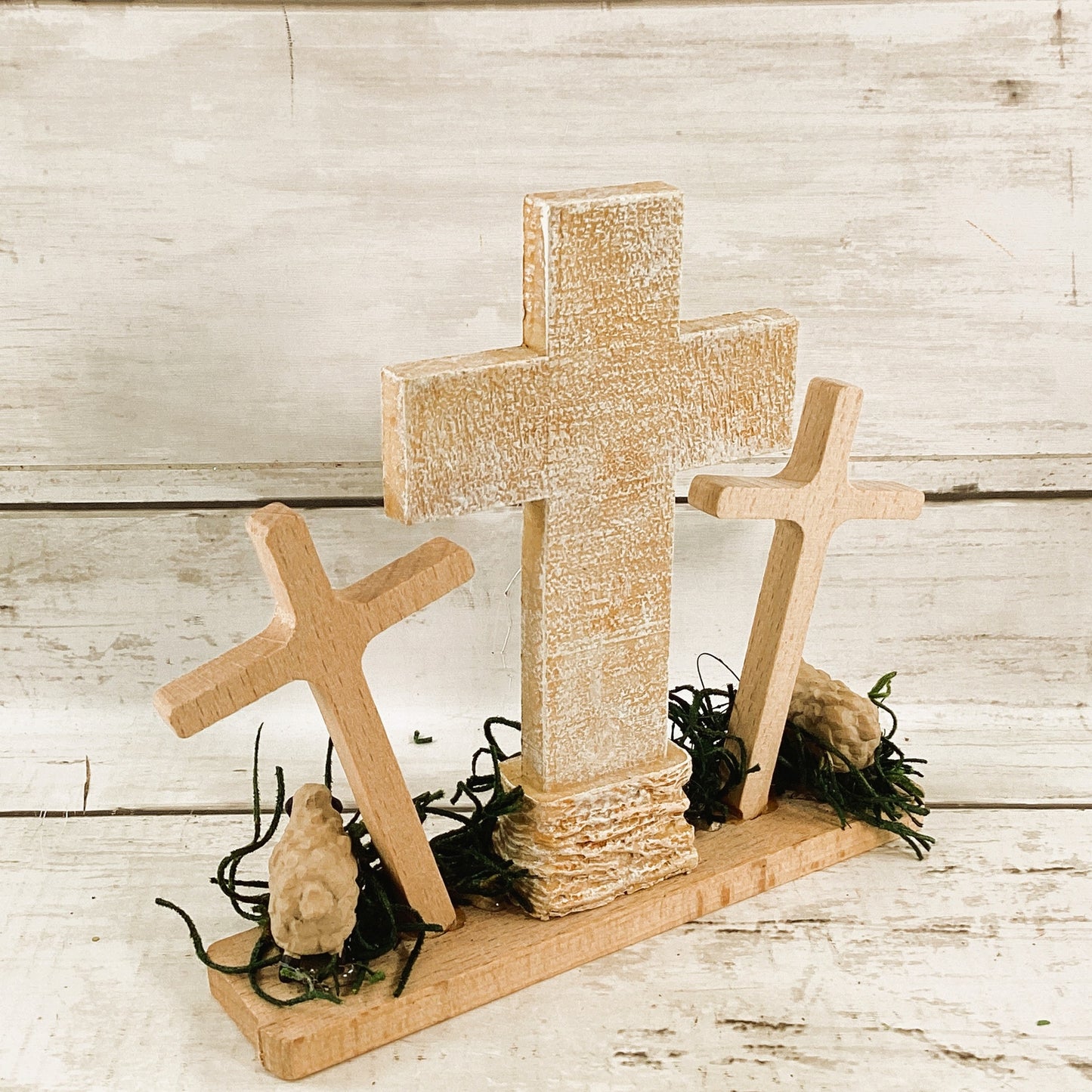 AGD Easter Decor - GRACE Three Crosses Resurrection Display