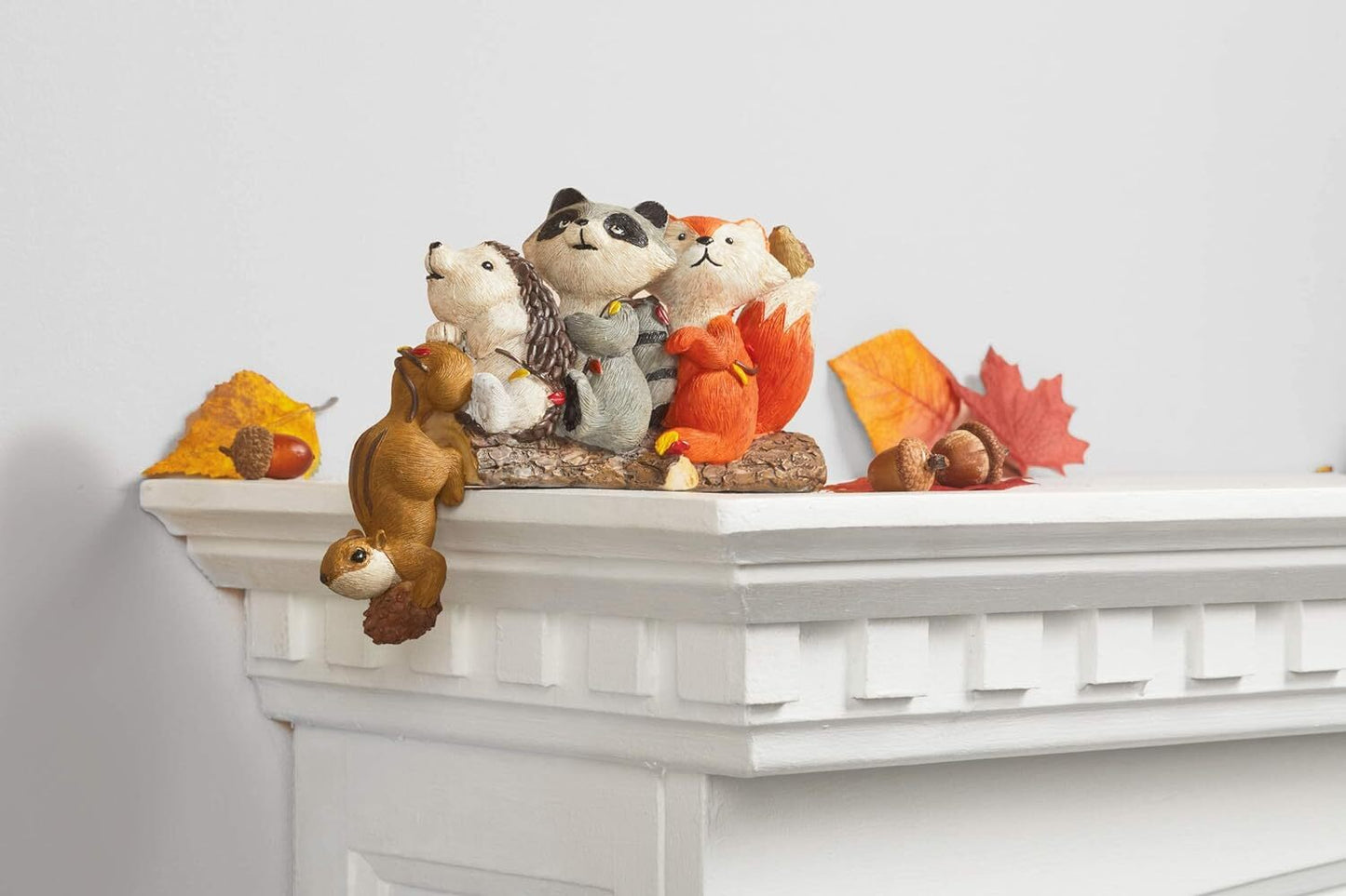 LC Fall Decor - Ceramic Harvest Leaves Woodland Critters