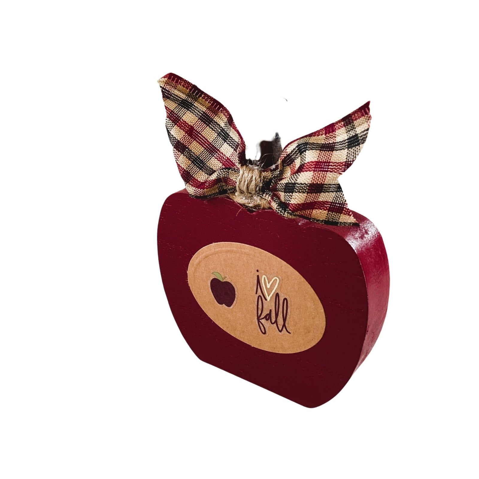 AGD Fall Decor - Chunky Wood Apple and Cider Jar 2pc Set