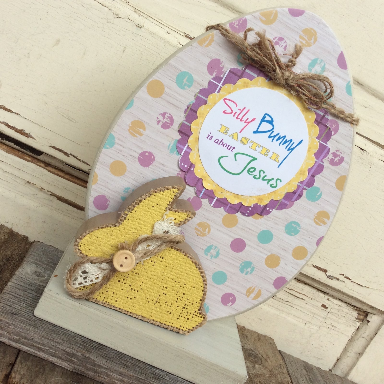 AGD Easter Decor - Silly Rabbit Easter is About the Lamb Egg and Bunny Display