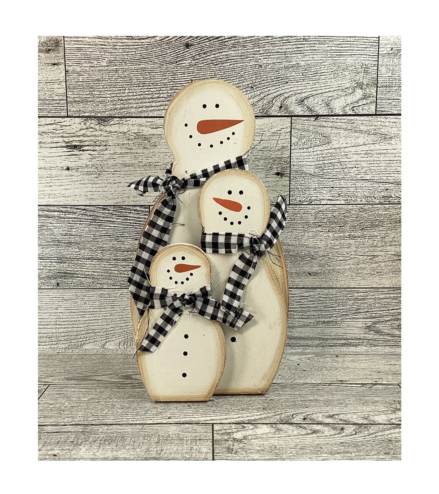 AGD Christmas Decor - Winter Goodwill Snowmen Chunky Wood 3pc