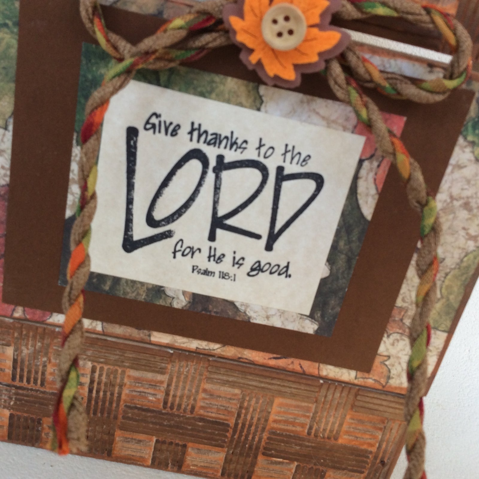 AGD Fall Decor - Give Thanks to the Lord Box Sign