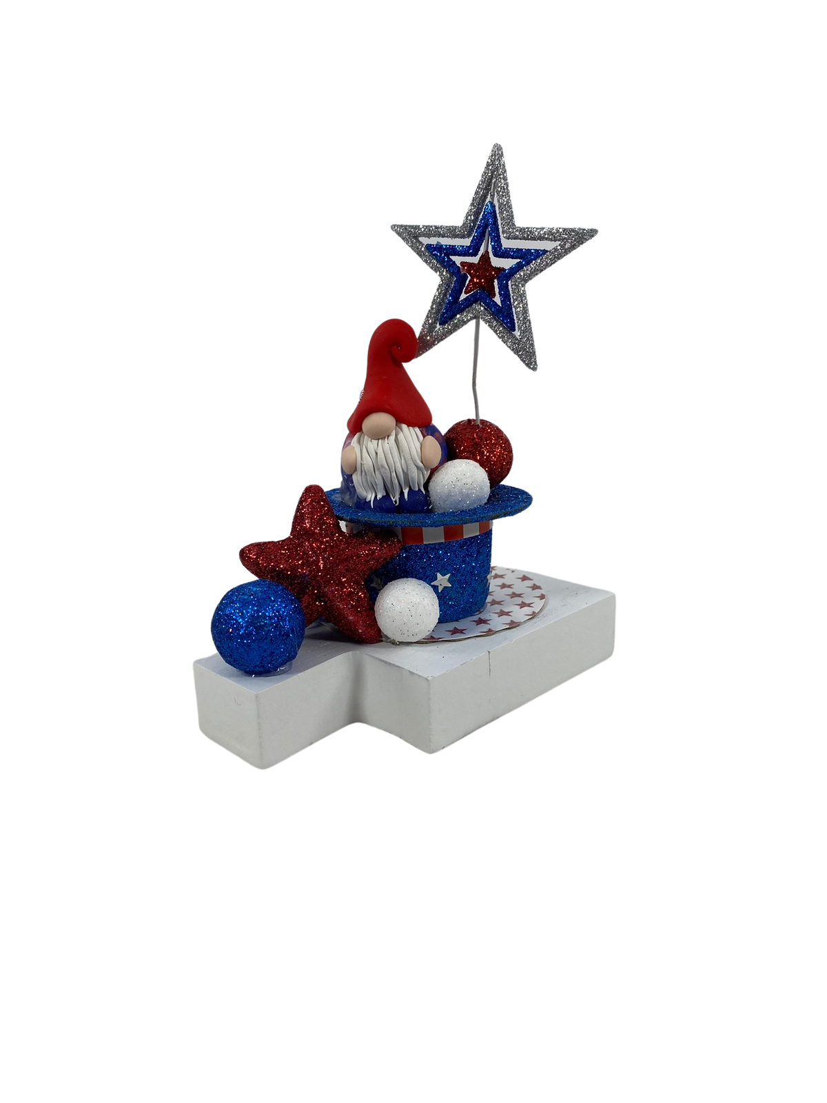 AGD Patriotic Decor - Miniature July 4th Clay Gnome Mini Cutting Board