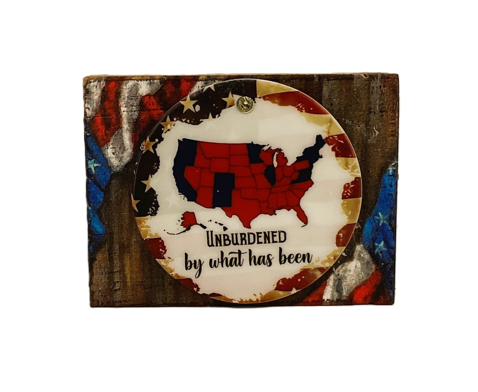 AGD Patriotic Decor- Trump Election Unburdened Wood Block Small Sign