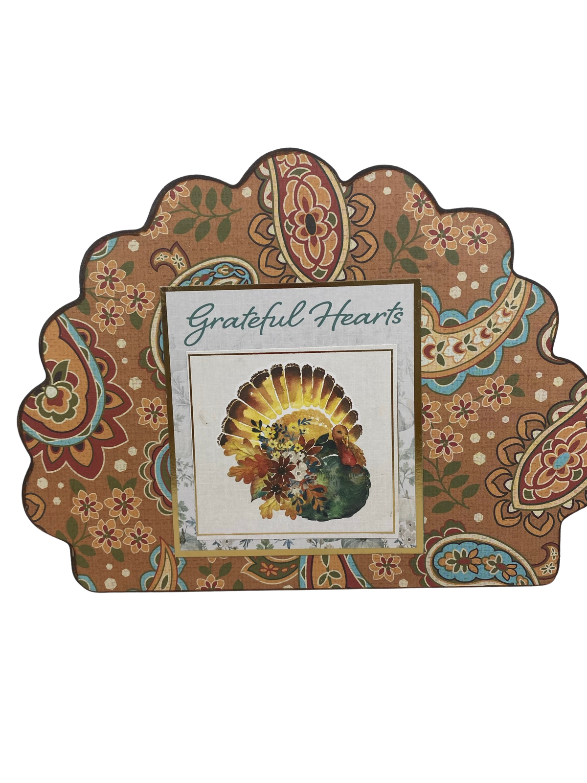 AGD Fall Decor - Reversible Chunky Wood Welcome Grateful Hearts Sitter