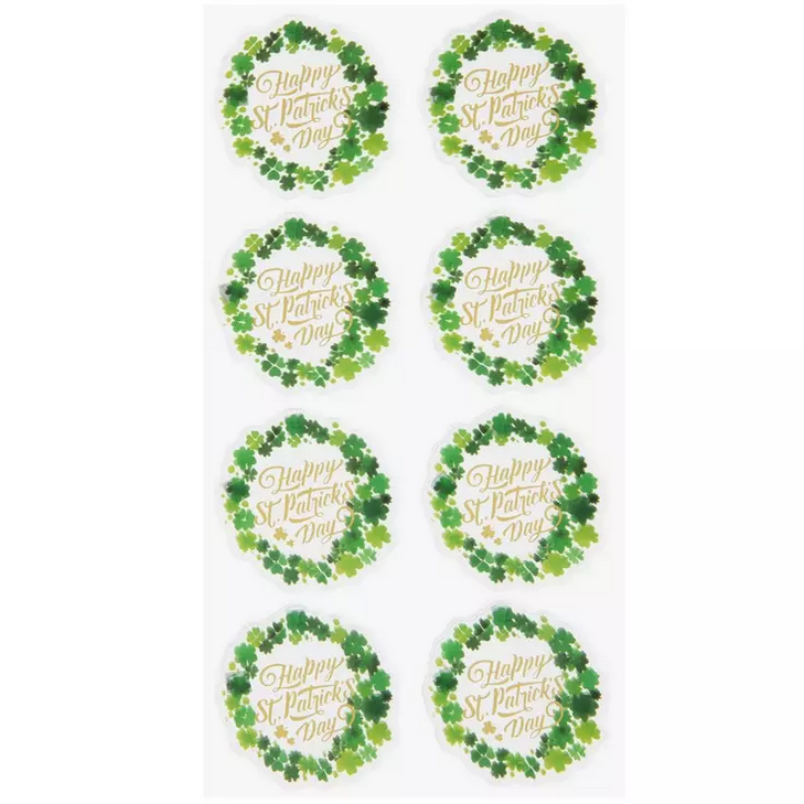HL St Patricks Craft Supply - 3-D Shamrock Stickers 8pc Set